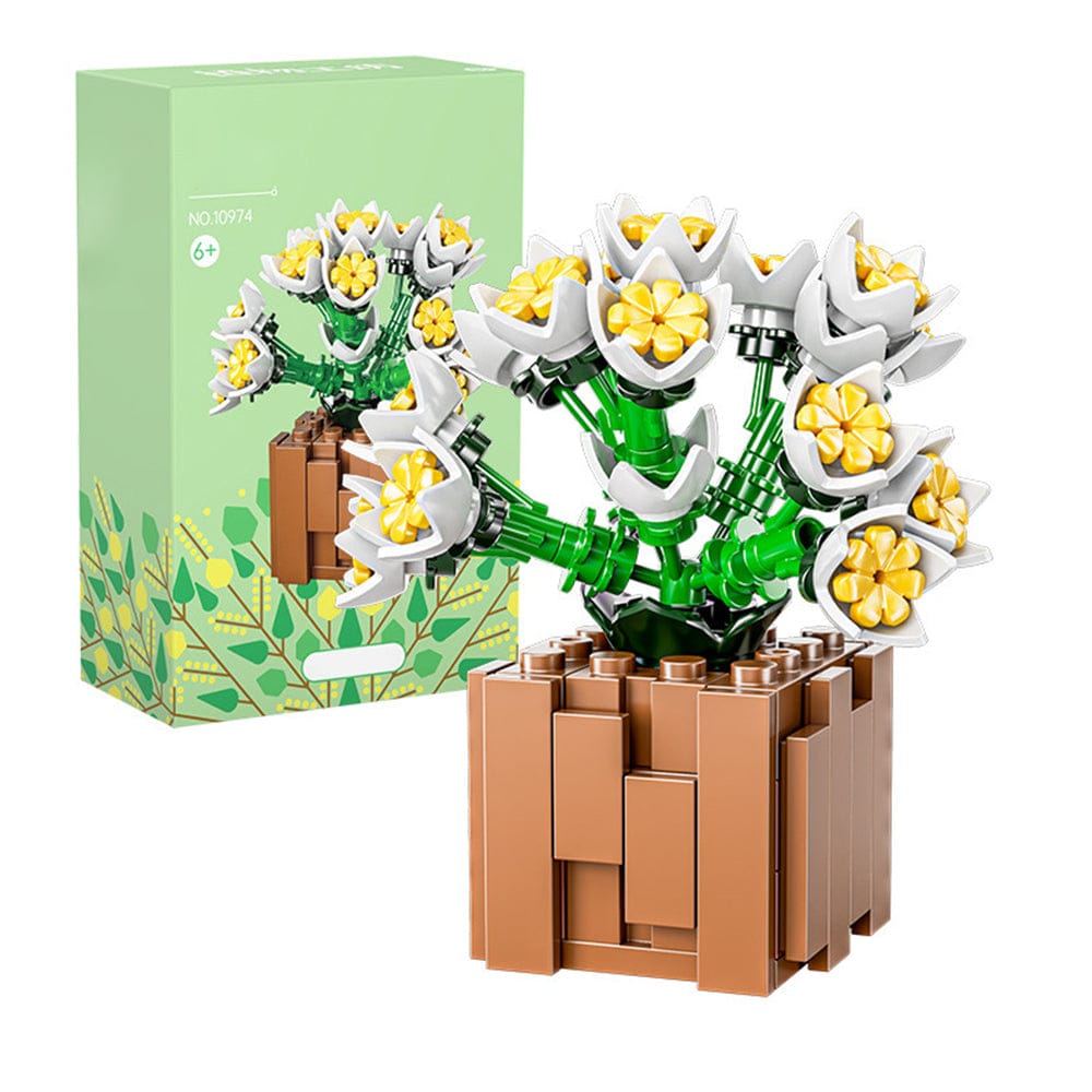 Bloques de construcción de suculentas en macetas Ladrillos de construcción de flores botánicas