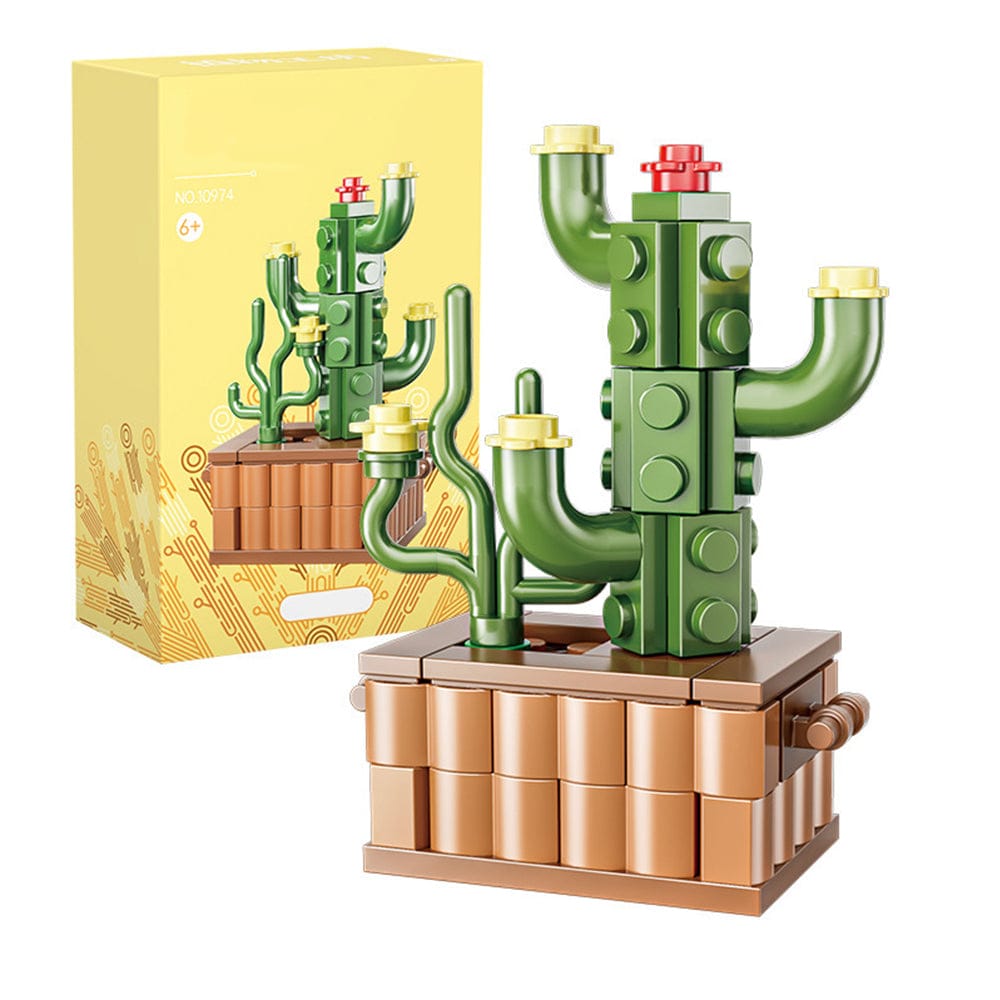 Bloques de construcción de suculentas en macetas Ladrillos de construcción de flores botánicas
