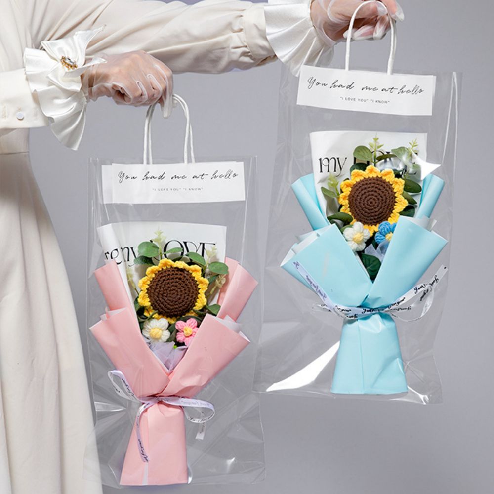 Crochet Flowers Bouquet Handmade Knitted Sunflower Bouquet Wedding Gift