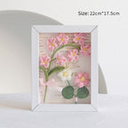 Crochet Bouquets Photo Frame Handmade Knitted Flower Shadowbox Frame Desktop Decoration