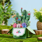 Cactus Pop Up Box Card Flower 3D Pop Up Greeting Card