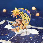 Love You To The Moon and Back Wedding 3D Pop Up Greeting Card for Mom