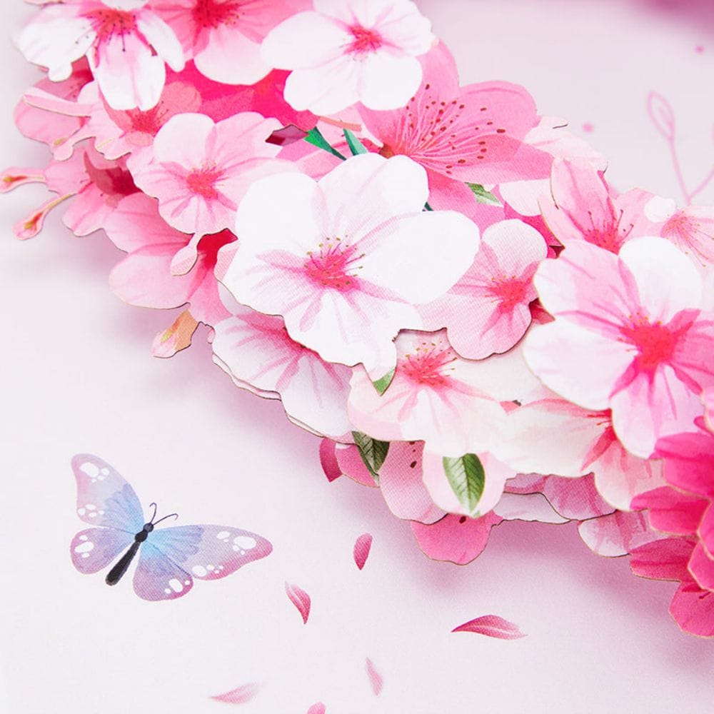 Cherry Blossom Tree Heart Pop Up Card Flower 3D Pop Up Greeting Card