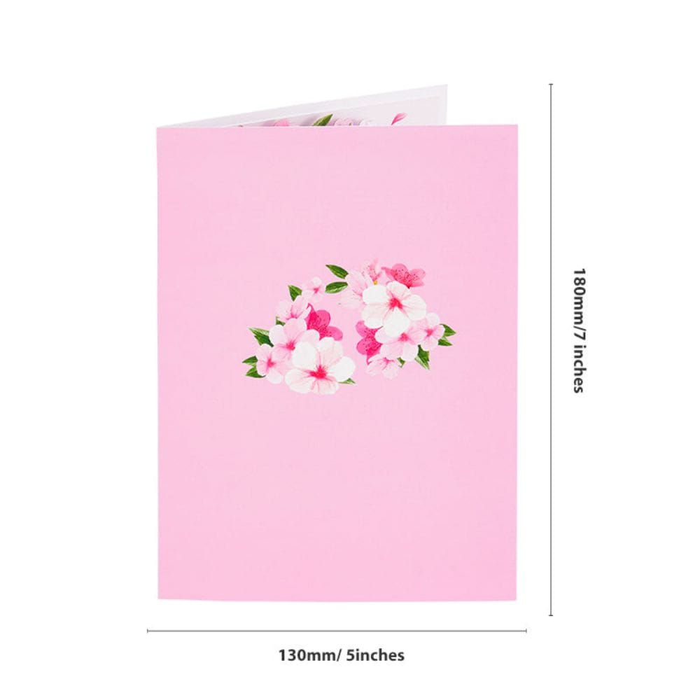 Cherry Blossom Tree Heart Pop Up Card Flower 3D Pop Up Greeting Card