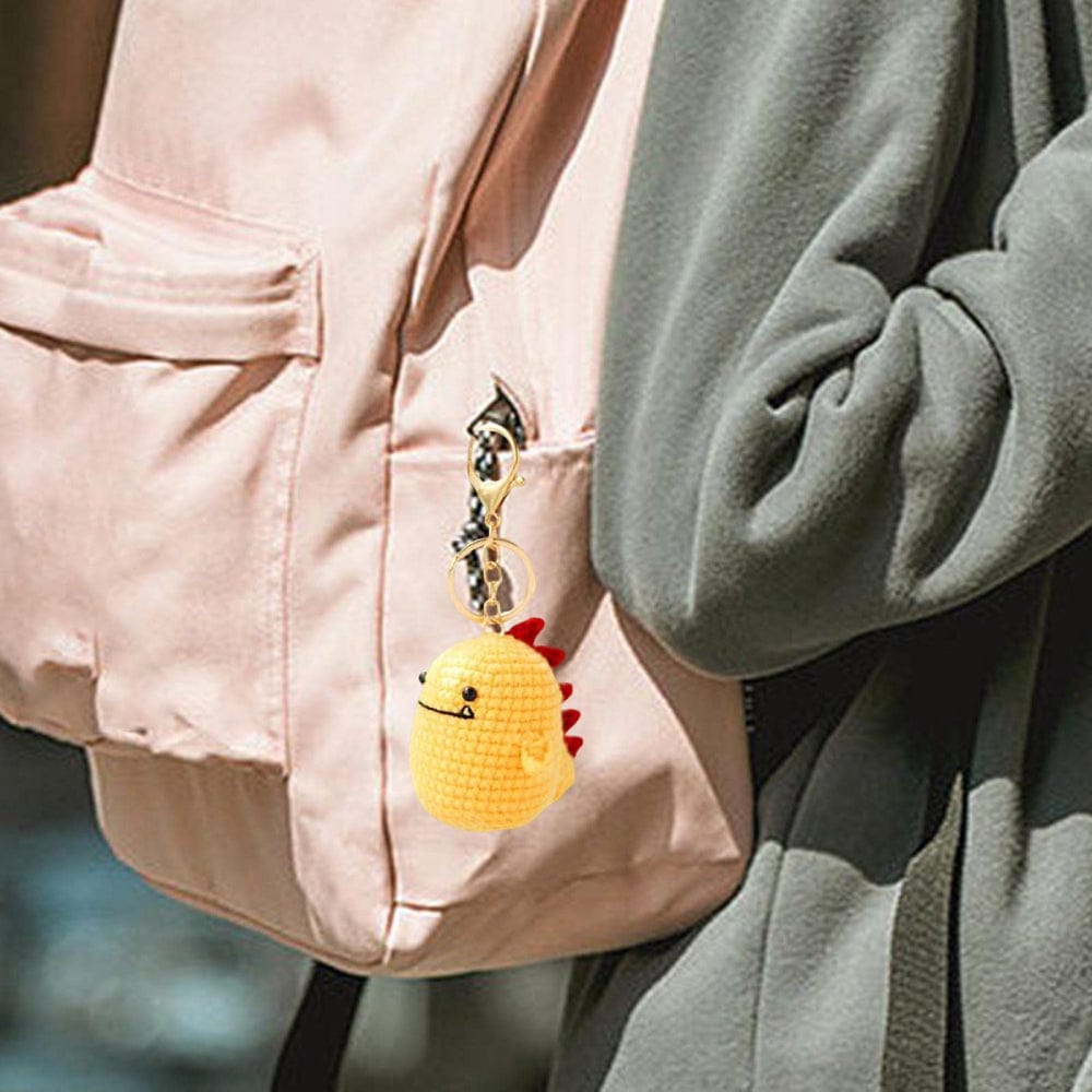 Beginner Crochet Kit DIY Dinosaur Keychain Gift for Handicraft Lovers