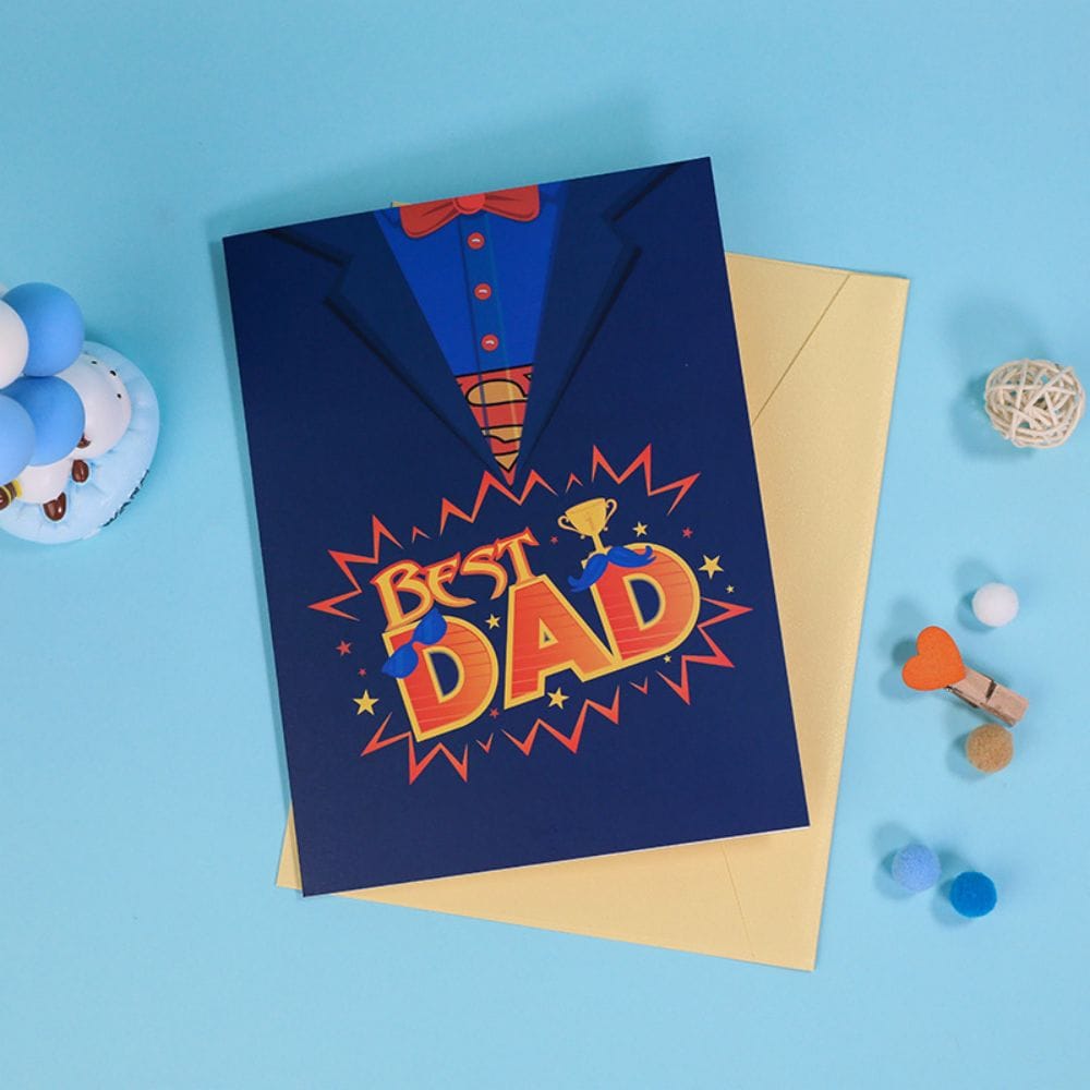 Father's Day 3D Pop Up Card Best Dad Greeting Card for Dad
