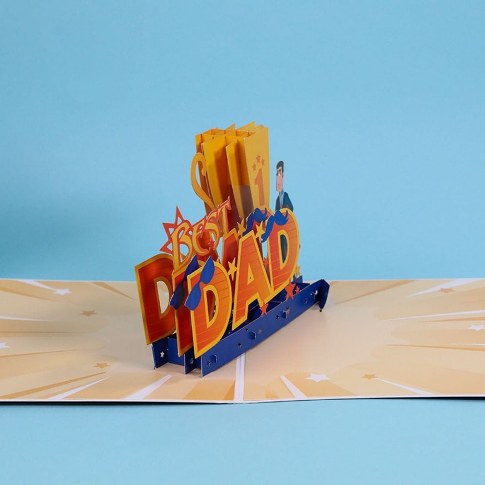 Father's Day 3D Pop Up Card Best Dad Greeting Card for Dad