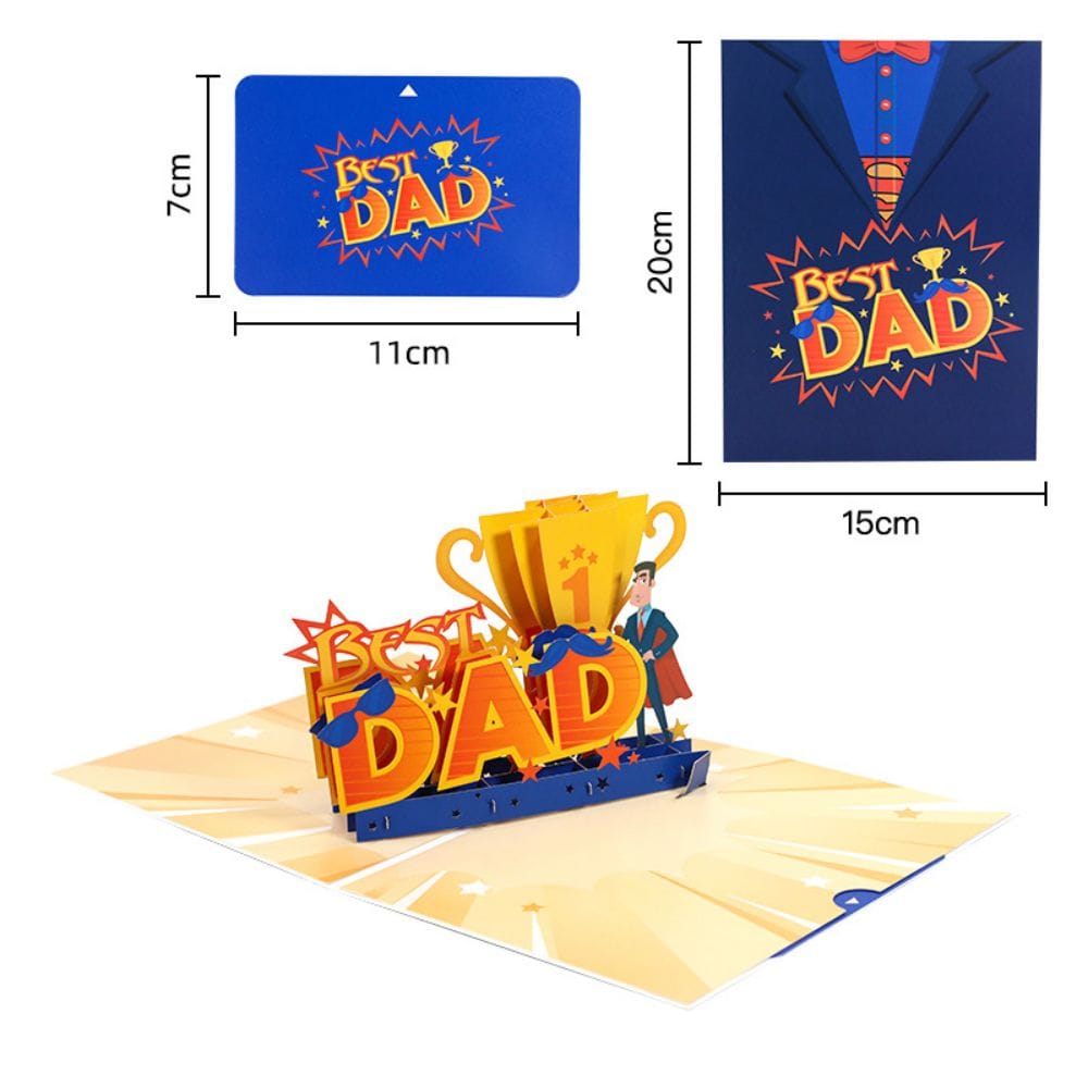 Father's Day 3D Pop Up Card Best Dad Greeting Card for Dad