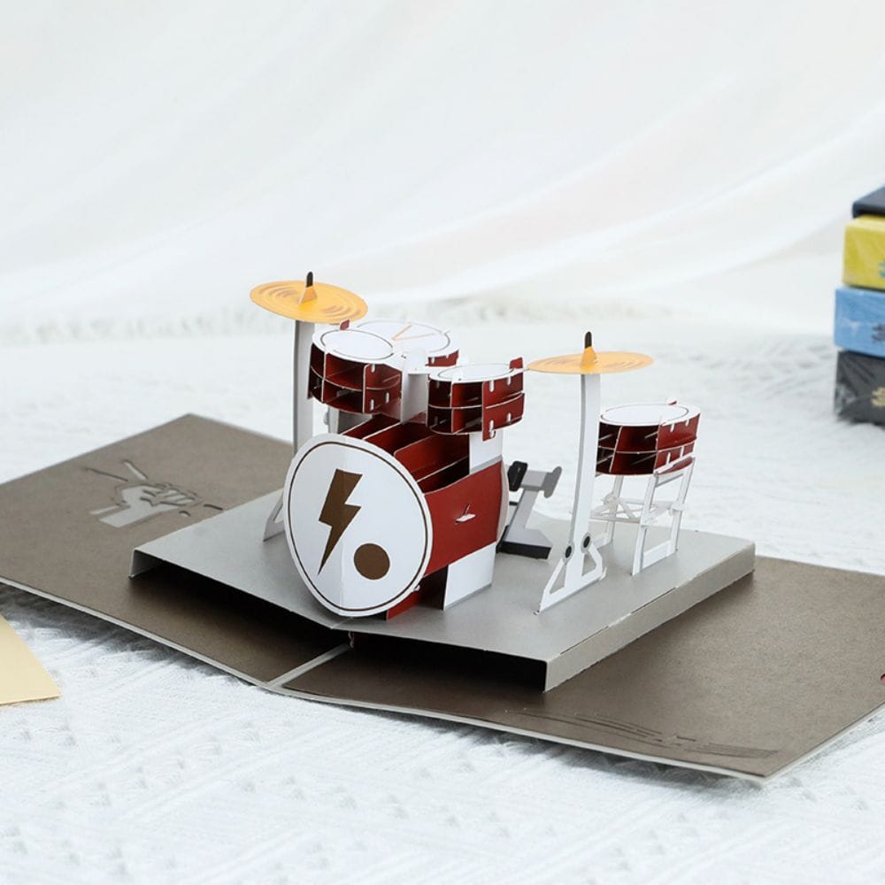 Father's Day 3D Pop Up Card Drum Kit Greeting Card for Dad