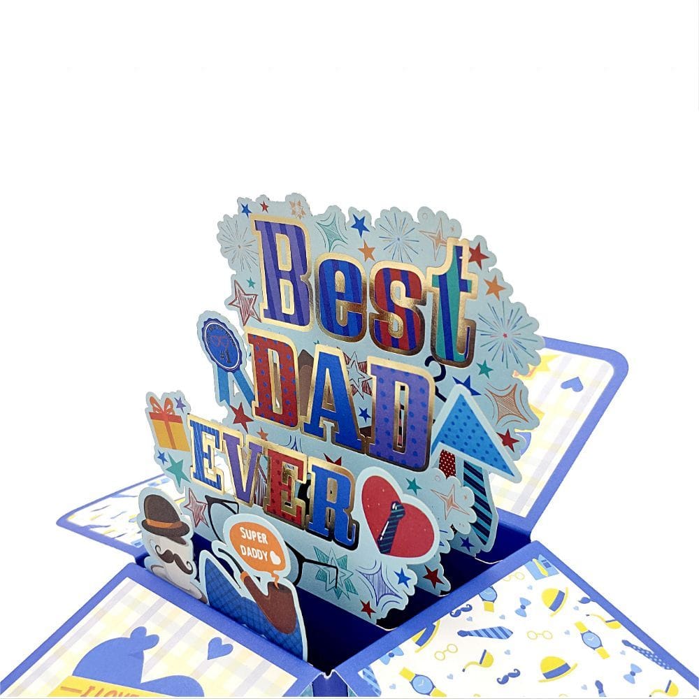 Father's Day 3D Pop Up Box Card Best Dad Ever Greeting Card for Dad