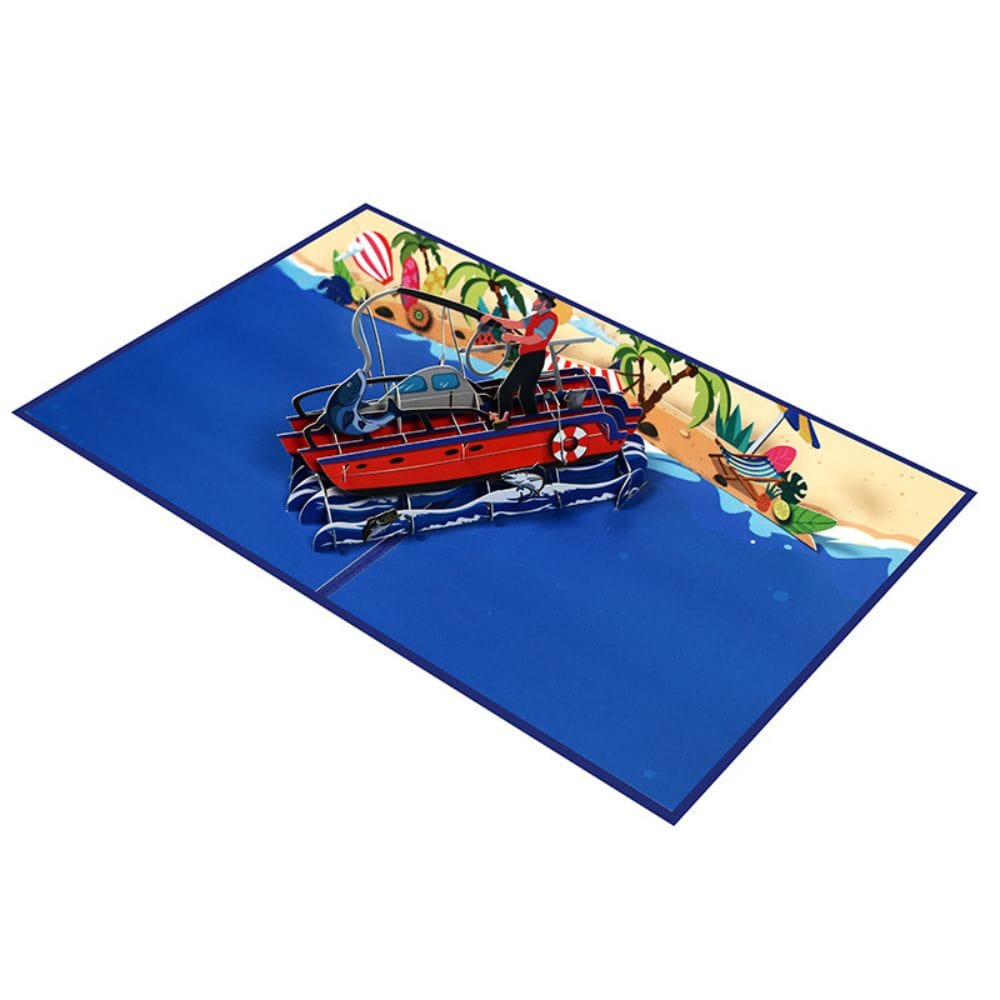 Father's Day 3D Pop Up Card Sea Fishing Greeting Card