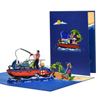 Father's Day 3D Pop Up Card Sea Fishing Greeting Card