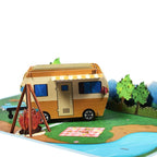 RV Travel 3D Pop Up Greeting Card for Travel Lover