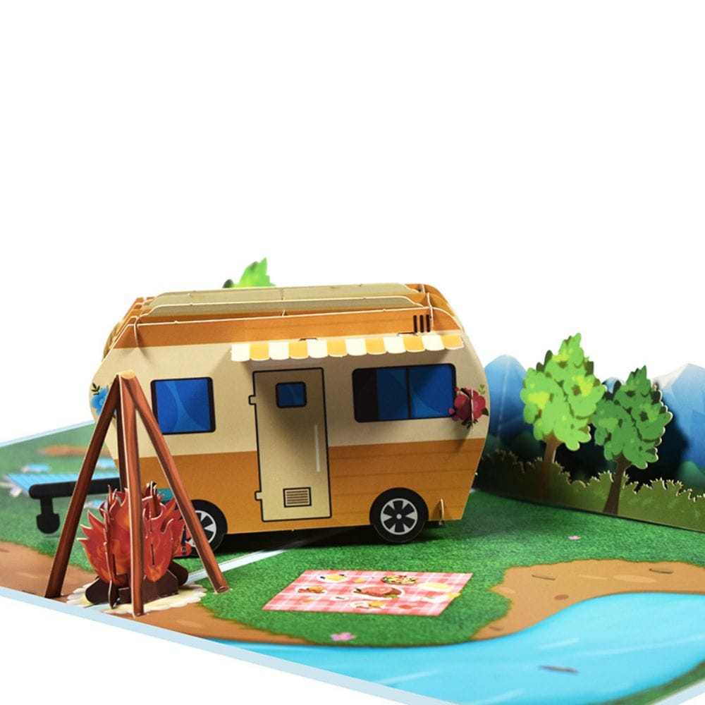 RV Travel 3D Pop Up Greeting Card for Travel Lover