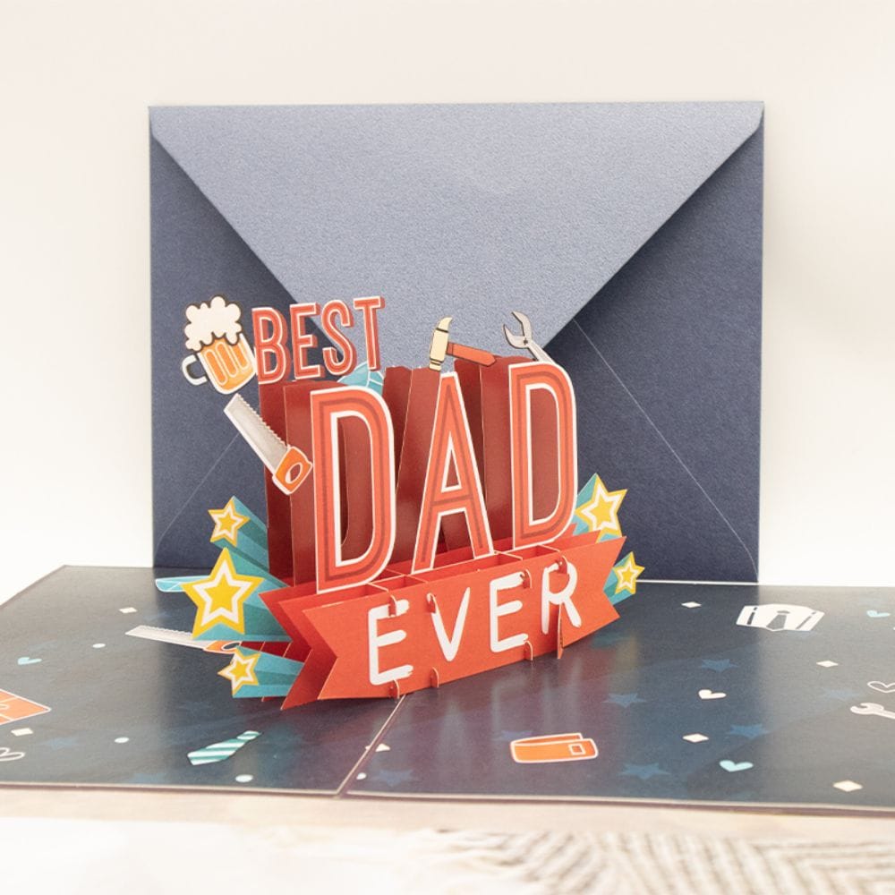 Father's Day 3D Pop Up Card Best Dad Ever Greeting Card for Dad