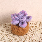 Succulent Crochet Potted Plants Completed Hand Woven Knitted Potted Plants Gift for Handicraft Lover