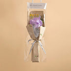 Crochet Flowers Bouquet Handmade Knitted Tulip Carnation Bouquet with Light Strip Gift for Her Wedding Gift