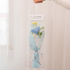 Crochet Flowers Bouquet Handmade Knitted Tulip Carnation Bouquet with Light Strip Gift for Her Wedding Gift