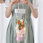 Crochet Flowers Bouquet Handmade Knitted Bouquet with Light Strip Birthday Gift for Lovers Wedding Gift