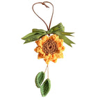 Crochet Sunflower Knitted Flowers Car Mirror Hanging Accessories