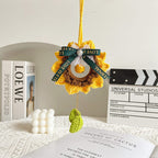 Crochet Sunflower Knitted Flowers Car Mirror Hanging Accessories