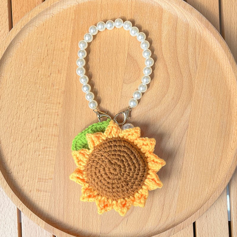Crochet Sunflower Knitted Flowers Car Mirror Hanging Accessories