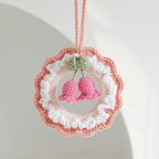 Crochet Flower Car Mirror Hanging Plant Knitted Flowers Car Decor Accessories