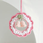 Crochet Flower Car Mirror Hanging Plant Knitted Flowers Car Decor Accessories