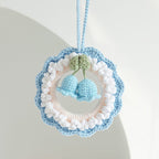 Crochet Flower Car Mirror Hanging Plant Knitted Flowers Car Decor Accessories