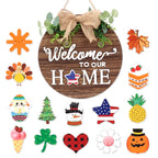 Memorial Day Interchangeable Door Sign 4th of July Welcome Sign Independence Day Patriotic Stars Door Hanger