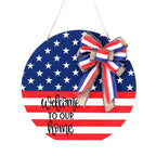 4th of July Welcome Door Sign Independence Day Decorations Front Door Hanger