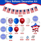 4th of July Foil Balloons Kits Patriotic Independence Day Balloons Party Supplies
