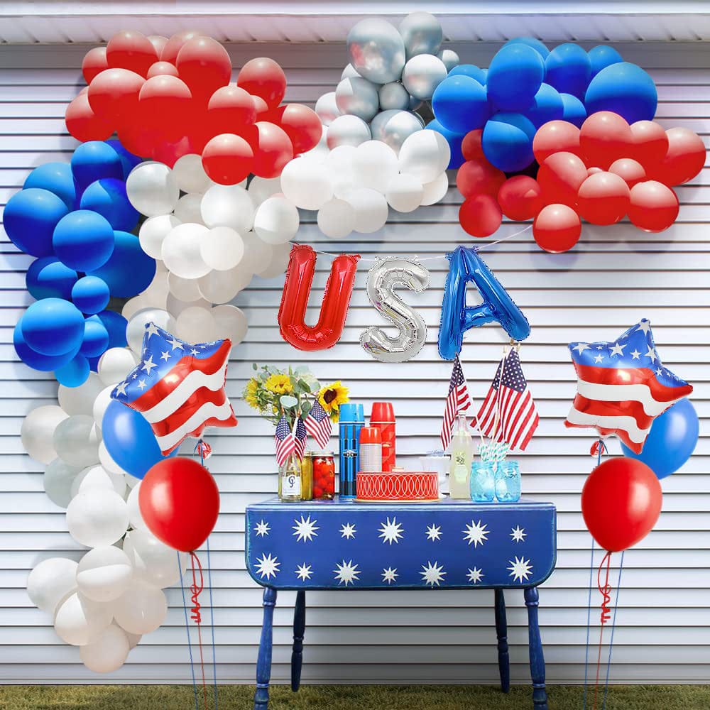 4th of July Foil Balloons Kits Patriotic Independence Day Balloons Party Supplies
