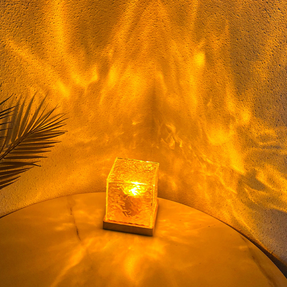 Dynamic Rotating Water Ripple Night Light Bedroom Lamp Home Decor Gifts