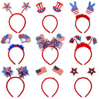 9 Pcs Patriotic Head Boppers Headbands 4th of July for Independence Day Party Accessories