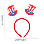 7 Pcs 4th of July Patriotic Head Boppers Headbands for Independence Day Party Hair Accessories