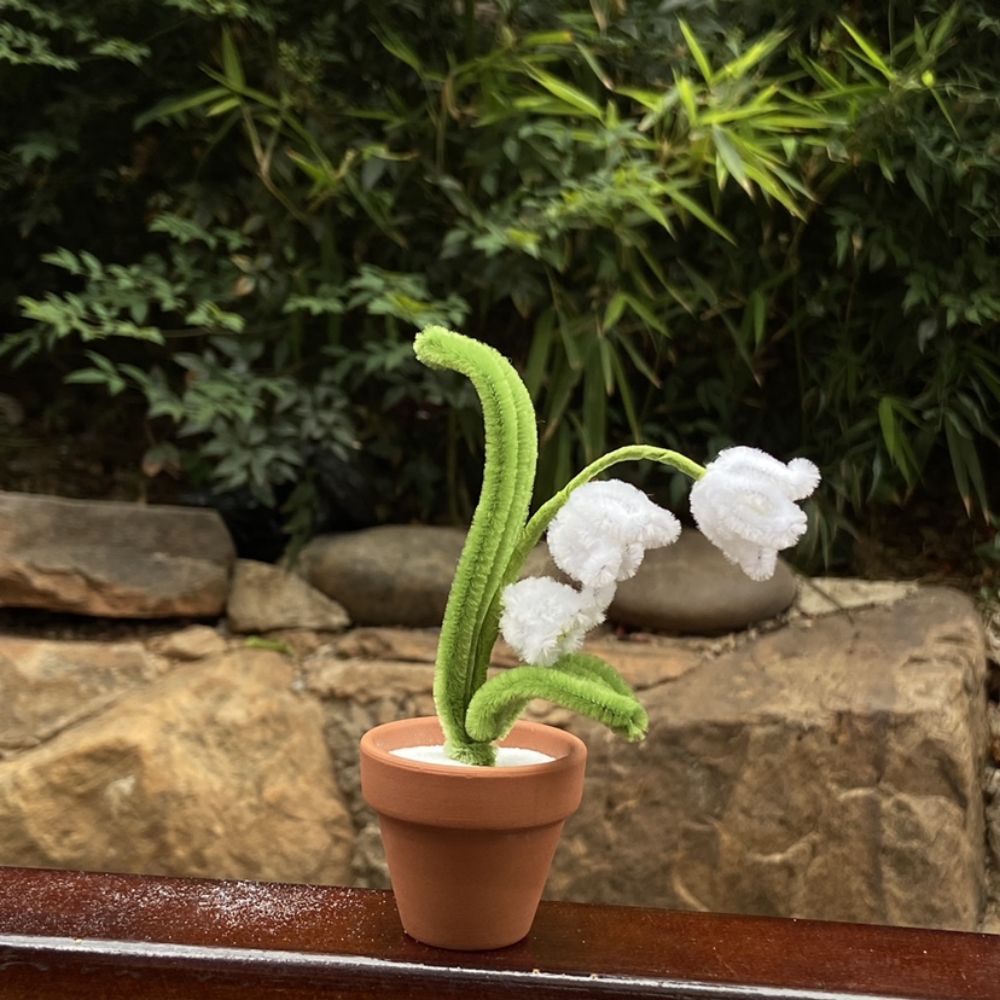 Pipe Cleaner Potted Plant Handmade Twist Stick Flowers Gift