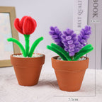 Pipe Cleaner Potted Plant Handmade Twist Stick Flowers Gift for Lover