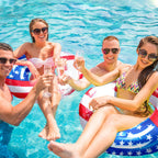 Inflatable Pool Float Tube Cool USA Flag Design Water Swimming Ring for Beach Lake Pool