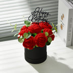 Crochet Flowers Bouquet Handmade Knitted Roses Hug Bucket Birthday Graduation Gift Box