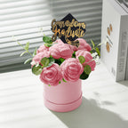 Crochet Flowers Bouquet Handmade Knitted Roses Hug Bucket Birthday Graduation Gift Box