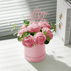 Crochet Flowers Bouquet Handmade Knitted Roses Hug Bucket Birthday Graduation Gift Box