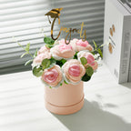 Crochet Flowers Bouquet Handmade Knitted Roses Hug Bucket Birthday Graduation Gift Box