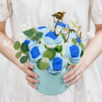 Crochet Flowers Bouquet Handmade Knitted Roses Hug Bucket Birthday Graduation Gift Box