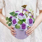 Crochet Flowers Bouquet Handmade Knitted Roses Hug Bucket Birthday Graduation Gift Box