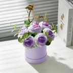 Crochet Flowers Bouquet Handmade Knitted Roses Hug Bucket Birthday Graduation Gift Box