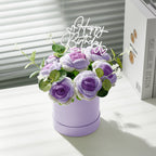 Crochet Flowers Bouquet Handmade Knitted Roses Hug Bucket Birthday Graduation Gift Box