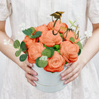 Crochet Flowers Bouquet Handmade Knitted Roses Hug Bucket Birthday Graduation Gift Box