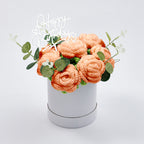 Crochet Flowers Bouquet Handmade Knitted Roses Hug Bucket Birthday Graduation Gift Box