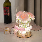 gifts for wife A Rose That Glows Like Our Love - Rose Night Light Cube, Romantic Flower Lamp, Cozy Room Decor for Bedside Eve